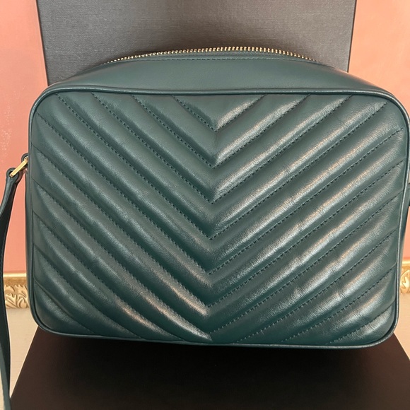 YSL Saint Laurent Quilted Chevron Lou Crossbody Bag. - Picture 11 of 17